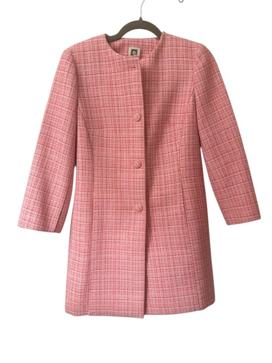 Anne Klein Jackets & Blazers - ✨NWT Anne Klein Powder Pink Tweed Topper Coat S - MSRP $169